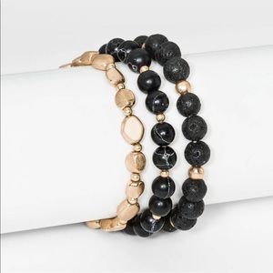 Universal Thread black howlite and lava bracelets set of 6 bracelets Target